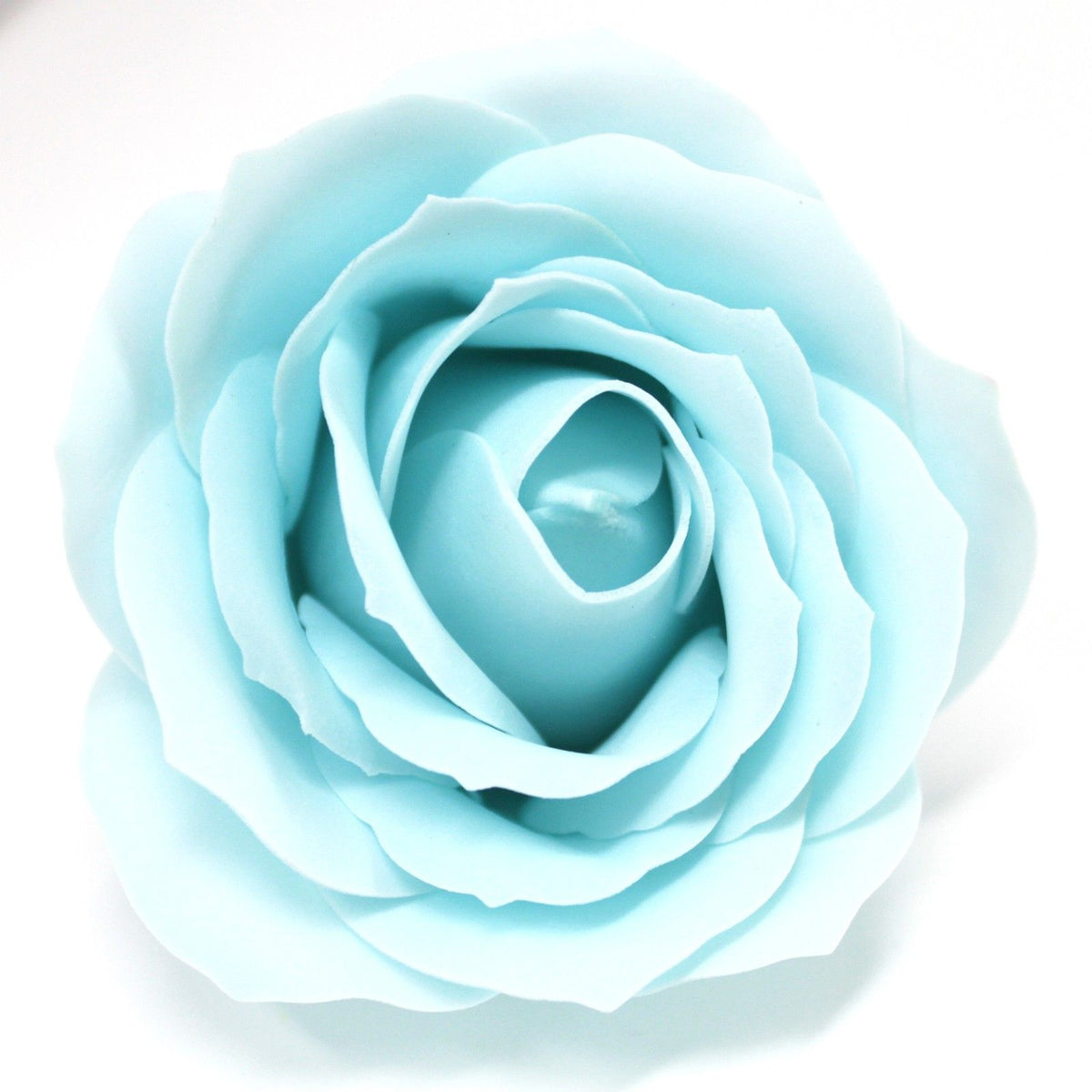 Large baby blue craft soap roses arranged as a beautiful and unique gift
