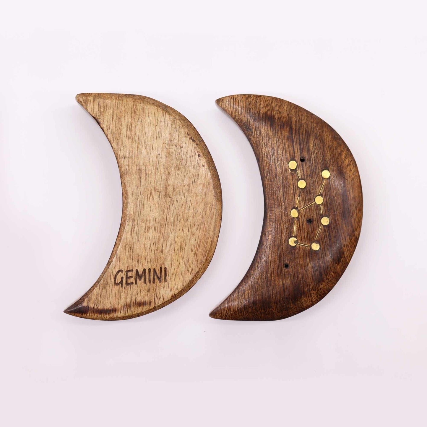 Engraved and Brass Zodiac Sign Incense Burner - Moon