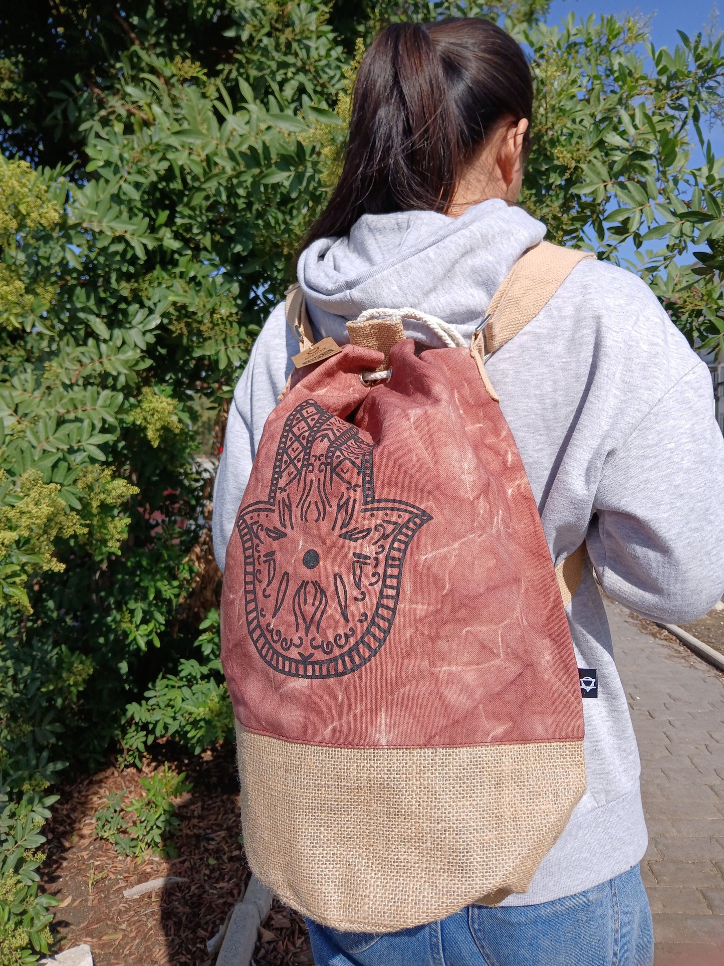 All Natural Backpack - Terracotta Stonewash - Hamsa